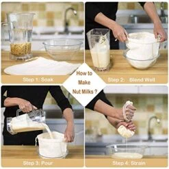 3 PCS 12"x12" Nut Milk Bags - 100% Unbleached Cotton Cheesecloth, Reusable Food Strainer Colander For Straining Almond/Oat Milk, Celery Juice, Cold Brew Coffee, Yogurt And Cheese Making -KitchenAid Shop 515iBRuEB0L