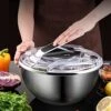 Large Salad Spinner Stainless Steel With Lid Bowl Colander Handheld Vegetable Washer Fruit Dryer Drainer Dehydrator In Kitchen -KitchenAid Shop 515nHD9CWLL