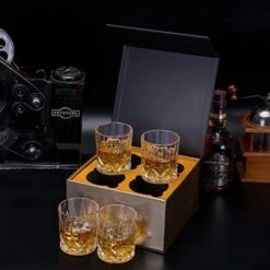 Old Fashioned Whiskey Glasses With Luxury Box - 10 Oz Rocks Barware For Scotch, Bourbon, Liquor And Cocktail Drinks - Set Of 4 -KitchenAid Shop 515qpQjUYML