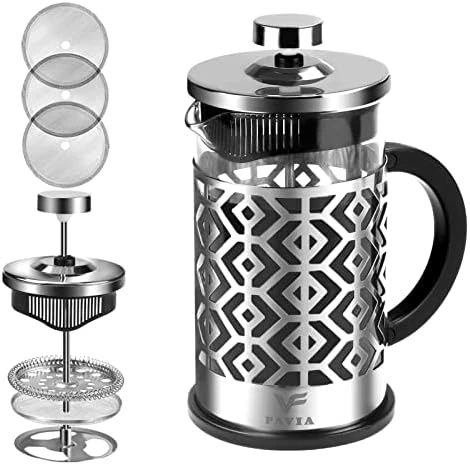 French Press Coffee Maker 12 Ounce Stainless Steel With Borosilicate Glass Heat Resistant 4 Level Filtration System For Brew Coffee & Tea Dishwasher Safe 350ml (12oz, Stainless Black) 12 French Press Coffee Maker 12 Ounce Stainless Steel With Borosilicate Glass Heat Resistant 4 Level Filtration System For Brew Coffee & Tea Dishwasher Safe 350ml (12oz, Stainless Black) - Image 10