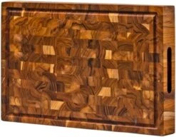 Extra Large End Grain Butcher Block Cutting Board [2" Thick] Made Of Teak Wood And Conditioned With Beeswax, Linseed & Lemon Oil. 24" X 18" By Ziruma -KitchenAid Shop 515z1IIZxNL. AC