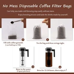 Isposable Cold Brew Coffee Filters - 100 Count Single Use Filter Sock Packs Durable Fine Mesh Brewing Bags For Concentrate, Iced Coffee Maker, French/Cold Press Kit, Tea In Mason Jar, 6'' X 10'' 9 Isposable Cold Brew Coffee Filters - 100 Count Single Use Filter Sock Packs Durable Fine Mesh Brewing Bags For Concentrate, Iced Coffee Maker, French/Cold Press Kit, Tea In Mason Jar, 6'' X 10'' -KitchenAid Shop 5160dNW6TnL