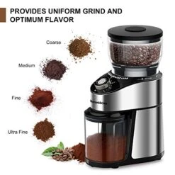 Electric Burr Coffee Grinder, Automatic Conical Burr Mill Coffee Bean Grinder With 12 Precise Grind Settings And Cup Selection, Large Capacity, Stainless Steel -KitchenAid Shop 5160ypLo2xL