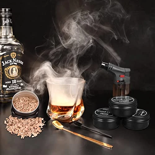 Cocktail Smoker Kit With Torch With 4 Flavors Wood Chips, Old Fashioned Smoker Kit For Infused Cocktail, Cheese, Salad And Meats, Gifts For Men, Dad And Boyfriend (No Butane) 5 Cocktail Smoker Kit With Torch With 4 Flavors Wood Chips, Old Fashioned Smoker Kit For Infused Cocktail, Cheese, Salad And Meats, Gifts For Men, Dad And Boyfriend (No Butane) - Image 3