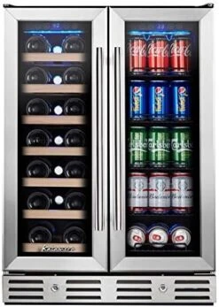 Beer Fridge, Wine And Beverage Refrigerator, 30 Inch Under Counter Wine Fridge, Built In Dual Zone W/ 33 Bottles And 104 Cans Capacity -KitchenAid Shop 5163aMI05TL. AC