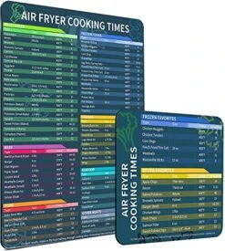 Air Fryer Accessories Cook Times,Air Fryer Magnetic Cheat Sheet Set,Air Fryer Chart Magnet Sheet- Quick Reference Guide For Cooking And Frying (Air Fryer Accessories)