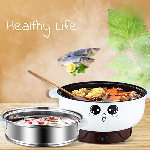4-in-1 Multifunction Electric Skillet Non-Stick Stainless Steel Hot Pot Noodles Rice Cooker Soup Pot Portable Mini Heating Pan Cooking Fried (Diameter 26CM, 3.6L, Electric Skillet With Steam Grid) 9 4-in-1 Multifunction Electric Skillet Non-Stick Stainless Steel Hot Pot Noodles Rice Cooker Soup Pot Portable Mini Heating Pan Cooking Fried (Diameter 26CM, 3.6L, Electric Skillet With Steam Grid) - Image 7