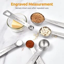 Measuring Spoons: U-Taste 18/8 Stainless Steel Measuring Spoons Set Of 9 Piece: 1/16 Tsp, 1/8 Tsp, 1/4 Tsp, 1/3 Tsp, 1/2 Tsp, 3/4 Tsp, 1 Tsp, 1/2 Tbsp & 1 Tbsp Dry And Liquid Ingredients 8 Measuring Spoons: U-Taste 18/8 Stainless Steel Measuring Spoons Set Of 9 Piece: 1/16 Tsp, 1/8 Tsp, 1/4 Tsp, 1/3 Tsp, 1/2 Tsp, 3/4 Tsp, 1 Tsp, 1/2 Tbsp & 1 Tbsp Dry And Liquid Ingredients -KitchenAid Shop 51699bjiaaL