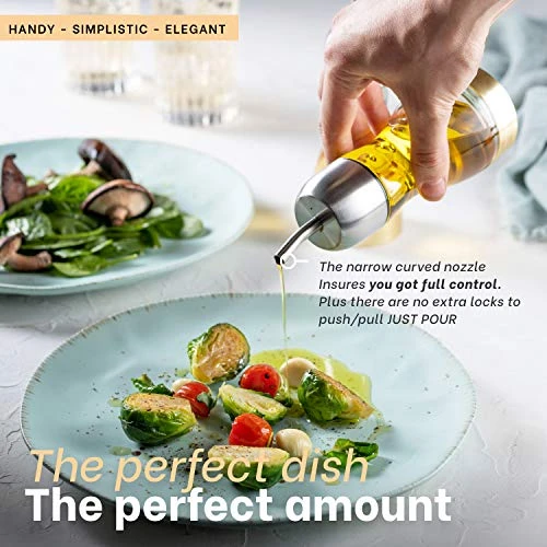 Exquisite Olive Oil & Vinegar Dispenser Set | 7.5 OZ No Drip Acrylic Cruets For Oil, Vinegar, Salad Dressing, Soy Sauce & More | Functional, Leakproof Oil Dispenser Bottle Set 4 Exquisite Olive Oil & Vinegar Dispenser Set | 7.5 OZ No Drip Acrylic Cruets For Oil, Vinegar, Salad Dressing, Soy Sauce & More | Functional, Leakproof Oil Dispenser Bottle Set - Image 2