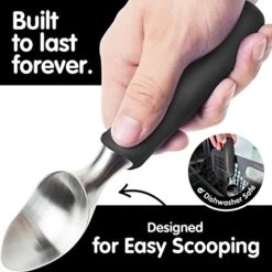 Ice Cream Scoop Stainless Steel - Dishwasher Safe, Ice Cream Scooper With Comfortable Handle (Black) -KitchenAid Shop 516AvOQoPdL