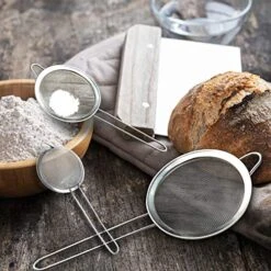 Fine Mesh Strainers - Premium Stainless Steel Colander Sieve Sifters, With Durable Mesh And Sturdy Handle, Excellent For Sifting Dry Ingredients, Flour, Pastas, Rice, Tea (3.15"+5.5"+7.87") -KitchenAid Shop 516FIdkiQwL
