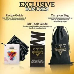 The Complete Mixology Bartender Kit 20-Piece Boston Cocktail Shaker Set - Premium Bar Accessories & Tools Set, Bonus Velvet Bag & Recipe Cards, Stainless Steel Drink Mixer (Gunmetal-Black, 20-Piece) 10 The Complete Mixology Bartender Kit 20-Piece Boston Cocktail Shaker Set - Premium Bar Accessories & Tools Set, Bonus Velvet Bag & Recipe Cards, Stainless Steel Drink Mixer (Gunmetal-Black, 20-Piece) -KitchenAid Shop 516MCebp2TL