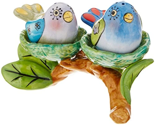 Flights Of Fancy Bird Nest Salt And Pepper Set And Tealight Holder, 5-1/8 By 3-3/8-Inch 3 Flights Of Fancy Bird Nest Salt And Pepper Set And Tealight Holder, 5-1/8 By 3-3/8-Inch