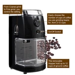 Electric Burr Coffee Grinder Mill, Adjustable Cup Size, 17 Fine To Coarse Grind Size Settings For Drip, Percolator, French Press And Turkish Coffee Makers, Black -KitchenAid Shop 516RI37XobL