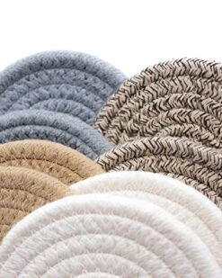 Coasters For Drinks Home Decor Set Of 8 Heat-Durable Drink Coasters With Holder For Coffee Table Decor And Ice Tea Cup, Absorbent Kitchen Decor Coffee Bar Accessories For Boho Christmas Decorations -KitchenAid Shop 516Sa8MT1WL