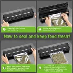 Vacuum Sealer Machine Automatic Air Sealing Vacuum Sealer For Food Saver With Dry/Moist Food Modes And Cutting Design With 10pcs 11.8 Inch Sealer Bags For Kitchen Food Sealer 10 Vacuum Sealer Machine Automatic Air Sealing Vacuum Sealer For Food Saver With Dry/Moist Food Modes And Cutting Design With 10pcs 11.8 Inch Sealer Bags For Kitchen Food Sealer -KitchenAid Shop 516Sh9MeFzL