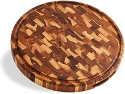 , Large Teak Wood Cutting Board For Kitchen With Juice Groove, Reversible Charcuterie Butcher Block 18x14x1.25 In (Gift Box Included) -KitchenAid Shop 516TnIq03lL. AC