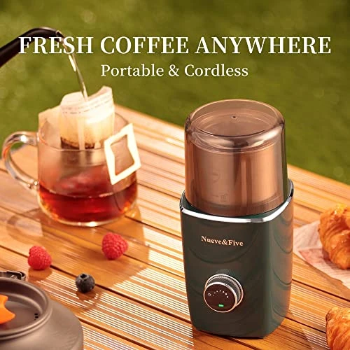 Adjustable Coffee Grinder Electric, Cordless Coffee Grinder Espresso, Electric Coffee Grinder With Timing Setting, Coffee Bean Grinder Electric With Removable Stainless Steel Bowl (GREEN) 4 Adjustable Coffee Grinder Electric, Cordless Coffee Grinder Espresso, Electric Coffee Grinder With Timing Setting, Coffee Bean Grinder Electric With Removable Stainless Steel Bowl (GREEN) - Image 2