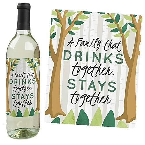 Family Tree Reunion - Family Gathering Party Decorations For Women And Men - Wine Bottle Label Stickers - Set Of 4 4 Family Tree Reunion - Family Gathering Party Decorations For Women And Men - Wine Bottle Label Stickers - Set Of 4 - Image 2