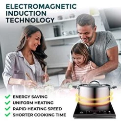 RapidTherm Portable Induction Cooktop Hot Plate Countertop Burner 1800W, 8 Temp Levels, Timer, Auto-Shut-Off, Touch Panel, LED Display, Auto Pot Detection, Child Safety Lock, 4 Preset Programs -KitchenAid Shop 516iurtY5pL