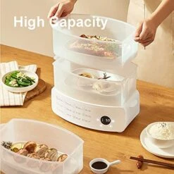 Food Steamer 3 Tier Electric Vegetable Steamer With Timer 12L Multifunctional Digital Steamer For Fast Simultaneous Cooking ,BPA-Free, White, M -KitchenAid Shop 516kICSjVuL