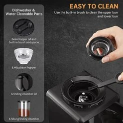 Burr Coffee Grinder, Adjustable Electric Coffee Grinder With 35 Precise Grind Setting, Coffee Bean Grinder With 8.46oz Capacity For Aeropress, Drip Coffee, Espresso, French Press, Moka Pot -KitchenAid Shop 516mFqWE3eL