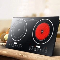 Ortable Electric Induction Cooker 2200W 8 Levels Electric Dual Induction Cooker Cooktop Countertop Double Burner -KitchenAid Shop 516n9IWfNFL