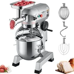 Commercial Food Mixer, 7.3Qt Capacity, 450W Dual Rotating Dough Kneading Machine With Food-grade Stainless Steel Bowl, Security Shield & Timer Included, Baking Equipment For Restaurant Pizzeria -KitchenAid Shop 516owScI4L