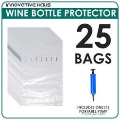 Nnovative Haus Pack Of 25 Wine Bottle Protector Bag With Free Pump. Inflatable Air Columns Cushioning Safe Transportation Of Glass Bottles While Traveling On Airplane. Premium Packaging Materials -KitchenAid Shop 516pCUaHqyL
