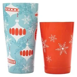 Holiday Ornaments Cocktail Shaker Tin Set