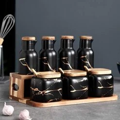2 Pack Ceramic Oil And Vinegar Soy Sauce Maple Syrup Dispenser Bottle For Kitchen 380ml (Black) 15 2 Pack Ceramic Oil And Vinegar Soy Sauce Maple Syrup Dispenser Bottle For Kitchen 380ml (Black) -KitchenAid Shop 516xfRmpjxL