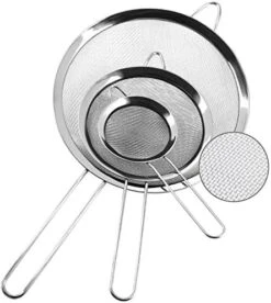 Fine Mesh Strainers - Premium Stainless Steel Colander Sieve Sifters, With Durable Mesh And Sturdy Handle, Excellent For Sifting Dry Ingredients, Flour, Pastas, Rice, Tea (3.15"+5.5"+7.87") -KitchenAid Shop 516zhNMnXdL. AC