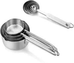 Kitchen Baking With Graduated Seasoning Stainless Steel Measuring Spoon Measuring Cup Set, 4 Cups And 4 Spoons (set Of 8) -KitchenAid Shop 5174W3GAiRL