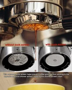 MIGOOZI 58.5mm Puck Screen With Stand - Reusable 316L Stainless Steel Filter Screen Compatible With Espresso Machine 58mm Portafilter Basket - Can Keeping Shower Screen Clean (58.5mm) -KitchenAid Shop 5176Mdn5ilL