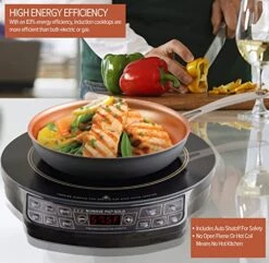 (Renewed) Gold Precision Induction Cooktop, Portable, Large 8” Heating Coil, 12” Shatter-Proof Ceramic Glass Surface, 51 Temp Settings From 100°F - 575°F, 3 Watt Settings 600, 900, & 1500 Watts -KitchenAid Shop 517K876k3DL