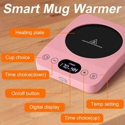 Coffee Mug Warmer & Cute Cat Mug Set, Electric Coffee Warmer For Desk With 9 Temp Setting (Up To 180℉/ 80℃), 1-9 Timer Smart Cup Warmer Plate For Beverage Milk Tea, Gravity Induction Auto ON/Off -KitchenAid Shop 517Kf2Fnp3L