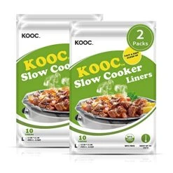 [NEW]KOOC Premium Slow Cooker Liners And Cooking Bags, Large Size Fits 4QT To 8.5QT Pot, 13"x 21" , 2 Packs (20 Counts), Equipped With Fresh Locking Seal Design, Suitable For Oval & Round Pot, BPA Free
