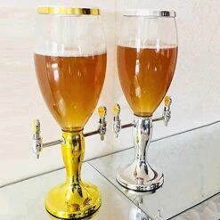 HEIMP Beer Tower Dispenser, Drink Dispenser Beer Tower Drink Dispenser With Double Tap, 3L, U Can Put Ice In Ice Tube To Keep Beer Cold - Great For Beer Lovers Beer -KitchenAid Shop 517NkSKxXdL