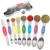 Appealing Culinary Dual Sided Set 8pcs Artistic Epicurean Stainless Steel Stackable Magnetic Measuring Spoons With Leveler Spoon You Positively Will Love! Safety Cookware Set - RAINBOW -KitchenAid Shop 517OX97FpTL