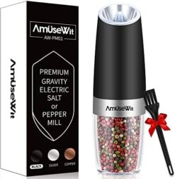 Gravity Electric Salt And Pepper Grinder Set【White Light】- Battery Operated Automatic Salt And Pepper Mills,Adjustable Coarseness,One-Handed Operation,Utility Brush,Stainless Steel By AmuseWit -KitchenAid Shop 517PYTMEN9L. AC