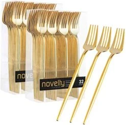 Novelty Modern Flatware, Cutlery, Disposable Plastic Dinner Forks Luxury Gold 64 Count 18 Novelty Modern Flatware, Cutlery, Disposable Plastic Dinner Forks Luxury Gold 64 Count -KitchenAid Shop 517Vr3RBTL. AC