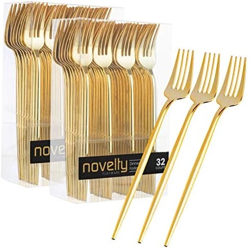 Novelty Modern Flatware, Cutlery, Disposable Plastic Dinner Forks Luxury Gold 64 Count 7 Novelty Modern Flatware, Cutlery, Disposable Plastic Dinner Forks Luxury Gold 64 Count - Image 5