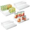 Plastic Kitchen Food Storage Organizer Shelves, Spice Rack Holder For Cabinet, Cupboard, Countertop, Pantry - Holds Jars, Baking Supplies, Canned Food - 2 Levels - 4 Pack - Clear -KitchenAid Shop 517dfVsqr2L