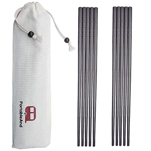 5-pairs Fiberglass Reusable Chopsticks Set Dishwasher Safe 9 1/2 Inches For Sushi, Noodles And Asian Food With Multi-purpose Cotton Drawstring Carry Case 3 5-pairs Fiberglass Reusable Chopsticks Set Dishwasher Safe 9 1/2 Inches For Sushi, Noodles And Asian Food With Multi-purpose Cotton Drawstring Carry Case