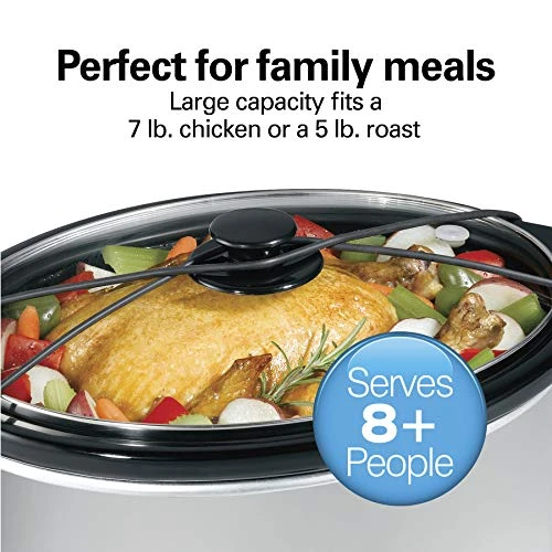 Hamilton Beach 7 Qt. Portable Slow Cooker Serves 8+, Dishwasher Safe Crock, 7 Quart & Travel Case & Carrier Insulated Bag For 4, 5, 6, 7 & 8 Quart Slow Cookers (33002),Black 6 Hamilton Beach 7 Qt. Portable Slow Cooker Serves 8+, Dishwasher Safe Crock, 7 Quart & Travel Case & Carrier Insulated Bag For 4, 5, 6, 7 & 8 Quart Slow Cookers (33002),Black - Image 4