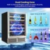24 Inch Wine Cooler Refrigerator, 51 Bottles Dual Zone Wine Refrigerator W/Stainless Steel Tempered Glass Door & Safety Lock, Built-in Or Freestanding Mini Wine Fridge For Home Bar Office -KitchenAid Shop 517jSQSkgaL