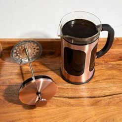 French Press Coffee Maker, Glass Classic Copper 304 Stainless Steel Coffee Press, Cold Brew Heat Resistant Thickened Borosilicate Coffee Pot For Camping Travel Gifts, 34 Ounce -KitchenAid Shop 517pRwkKjsL