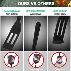 Mini Brownie Serving Spatula Flexible Nonstick Silicone Serve Turner Heat-Resistant Cookie Spatula Slotted Spatula For Flip Egg In Small Frying Pan Cookie Batter Lemon Square (Black, 2) -KitchenAid Shop 517sWBXV58L
