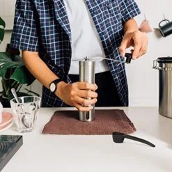 Manual Coffee Grinder, Adjustable Ceramic Burr Premium Stainless Steel Portable Mill With Milk Foam Maker Wand Storage Bag And Coffee Spoon For Travel, Gifts For Coffee Lovers 11 Manual Coffee Grinder, Adjustable Ceramic Burr Premium Stainless Steel Portable Mill With Milk Foam Maker Wand Storage Bag And Coffee Spoon For Travel, Gifts For Coffee Lovers -KitchenAid Shop 517zUSdK5ZL
