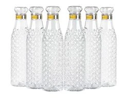 Plastic, Polypropylene, Polyethylene Terephthalate Water Bottle, 1L, Set Of 6, Transparent For Home & Kitchen And Office Use Water Bottle